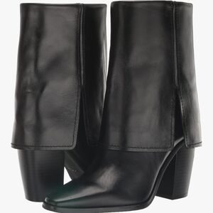Vince Camuto Black Heeled Boots with Pointed Toe